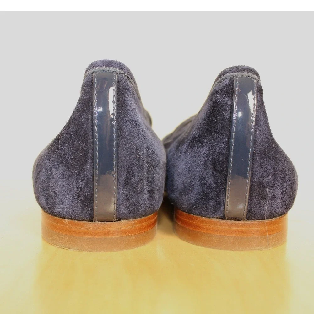 Margaux The Penny Navy Suede Loafers Handmade Size 38 1/2N - Picture 6 of 8